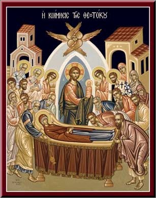 Dormition icon courtesy of Holy Transfiguration Monastery, Brookline, MA Dormition of the Theotokos
